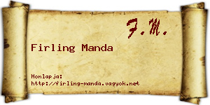 Firling Manda névjegykártya